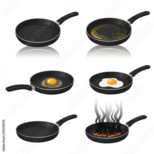 frying pan vector illustration