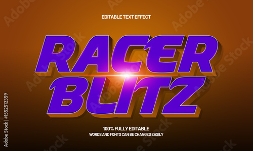 racer blitz editable text effect with a fast and speed text style