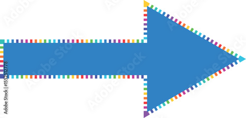 large arrow with colored border, direction icon