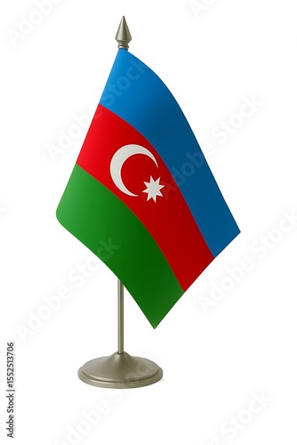 desk flag of azarbaijan isolated on white background 