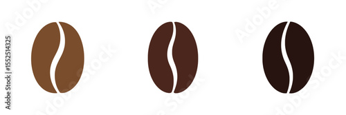 Vector of 3 variations of coffee bean