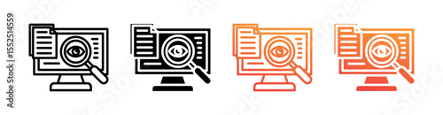 Oversight Multi Style Icon Set Vector 