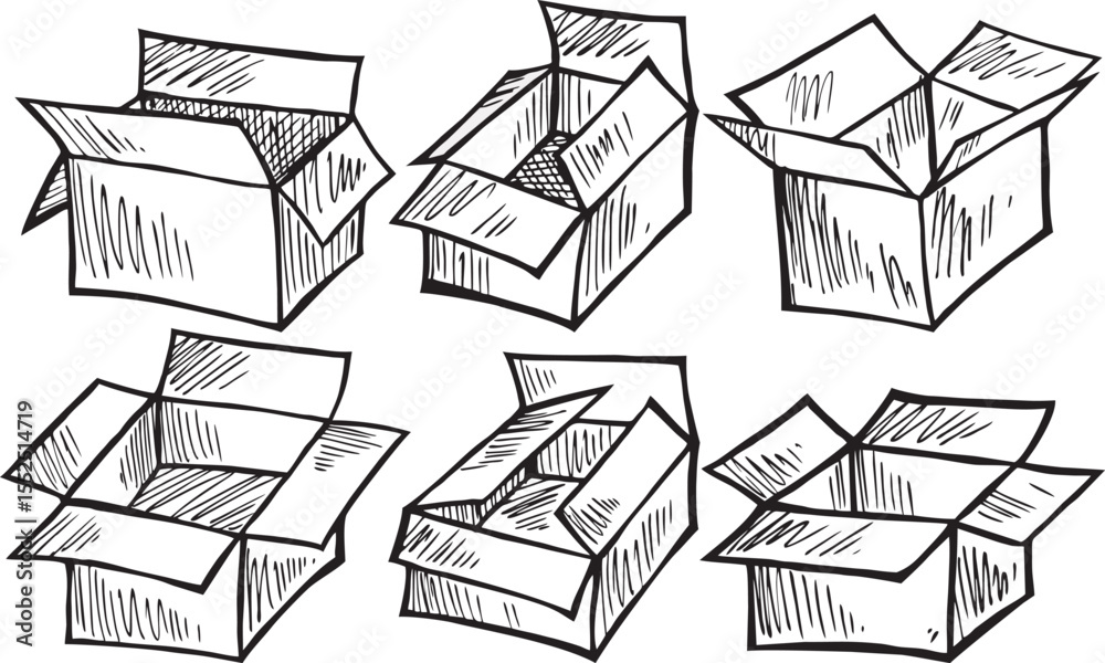Fototapeta premium Box icons set.Shipping, delivery box or container icons. Carton box simple icon collection.