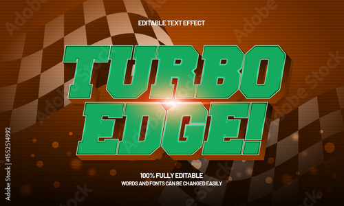 turbo edge editable text effect with a fast and speed text style