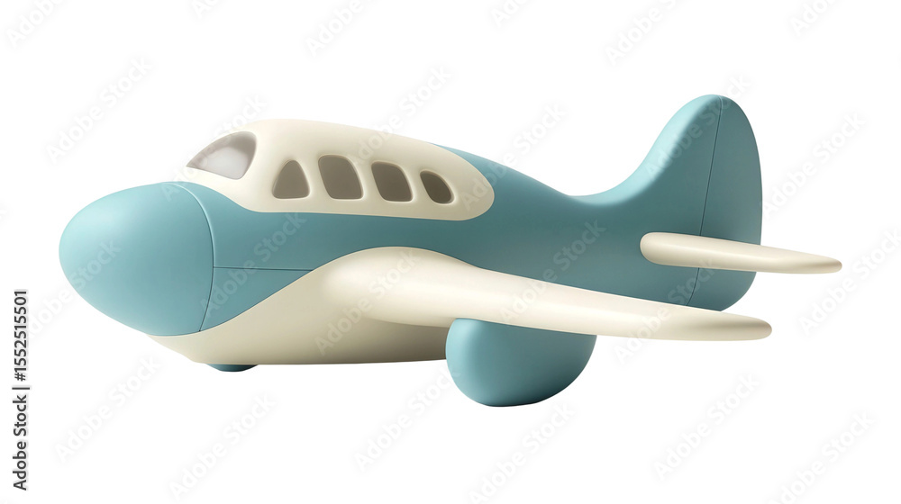 Obraz premium Cute Blue and Cream Airplane Toy for Children, Perfect for Creative Play and Imaginative Adventures, Ideal for Home or Educational Settings