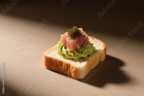 Mini Shokupan with Avocado Mousse, Tuna Tartare & Caviar
