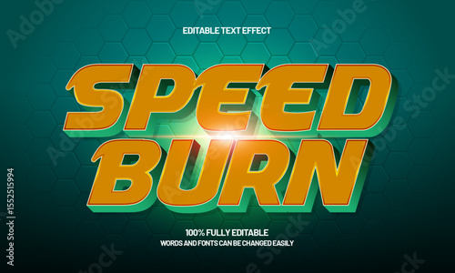 speed burn editable text effect with a fast and speed text style