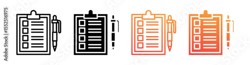 Task Multi Style Icon Set Vector 