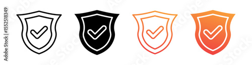 Shield Multi Style Icon Set Vector 