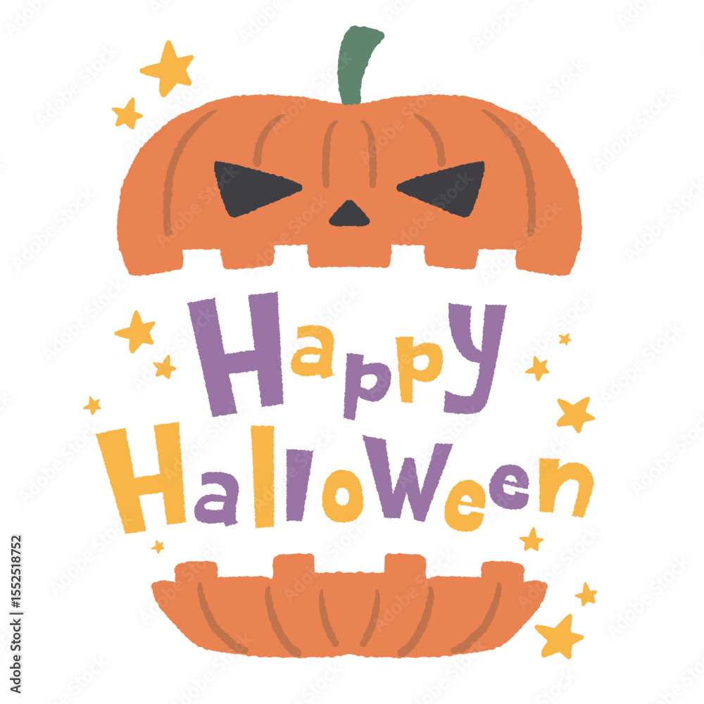 Fototapeta premium ハロウィンのかぼちゃのイラスト ロゴデザイン