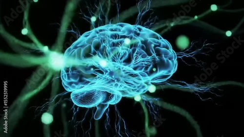 Abstract representation of a glowing brain with neural connections, symbolizing thought and creativity