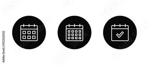 Calendar icon set. calendar symbol vector