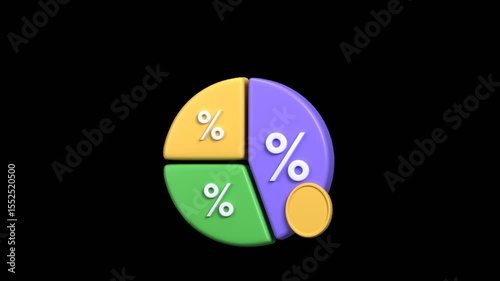 3D Animated Gross Margin. Ideal for finance, business, and accounting videos. Transparent background and alpha channel included