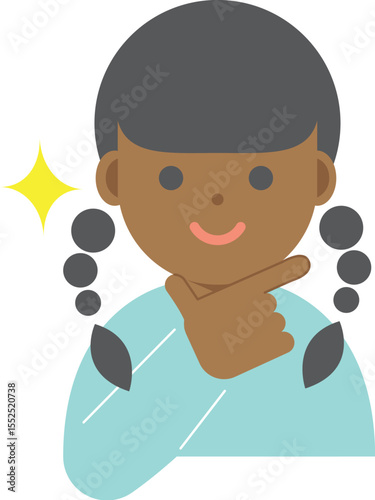 得意げな笑顔の女性のイラスト