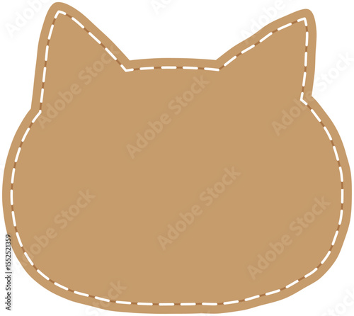 茶色ねこ型のふきだし素材