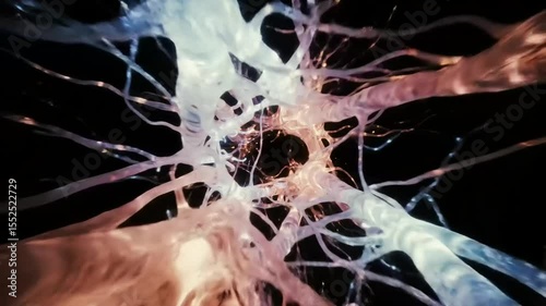Abstract visualization of interconnected neural pathways illustrating brain activity and connectivity