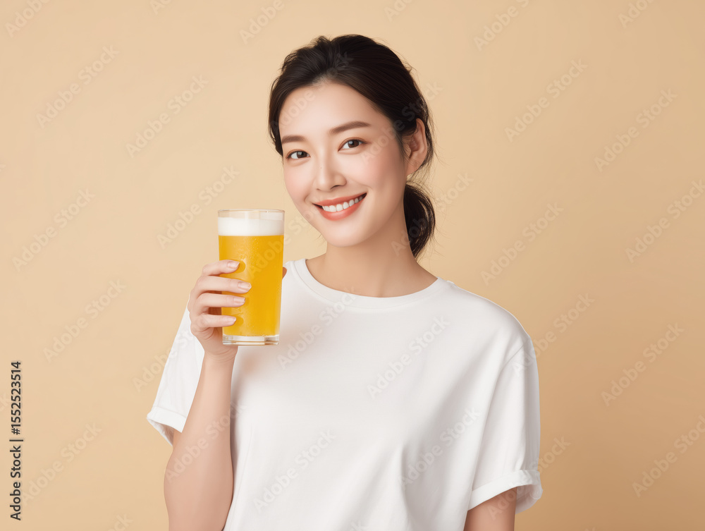 Woman with Beer Glass Woman with Beer Glass
