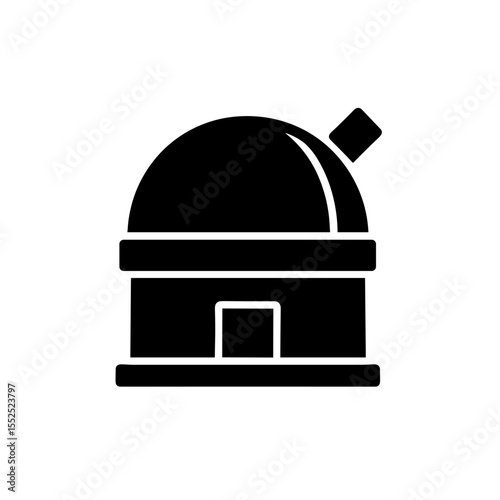 Observatory dome icon in solid black style