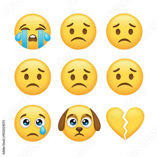 set of smiley faces