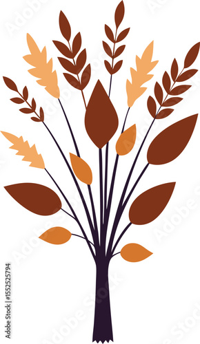 Tropical Leaves and Botanical Bouquets Silhouettes, Jungle Plant, Palm Leaf, and Foliage Vector Collection
