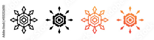 Pivot Multi Style Icon Set Vector 