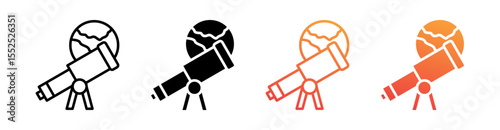 Discover Multi Style Icon Set Vector 