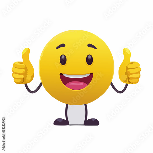 A Yellow Emoticon: A Happy Face with Thumbs Up 31