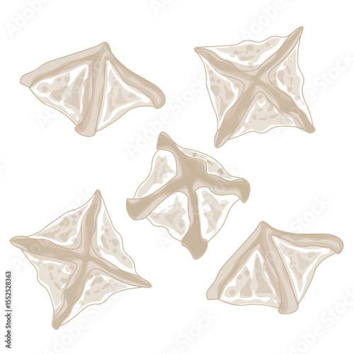 Vector Illustration Logo Line art Pyeonsu Korean Square Dumplings 