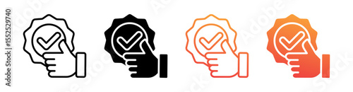 Verification Multi Style Icon Set Vector 