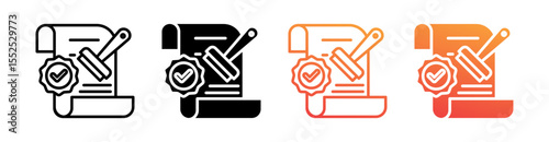 Validation Multi Style Icon Set Vector 