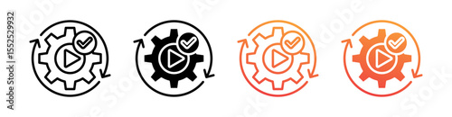 Automation Multi Style Icon Set Vector 