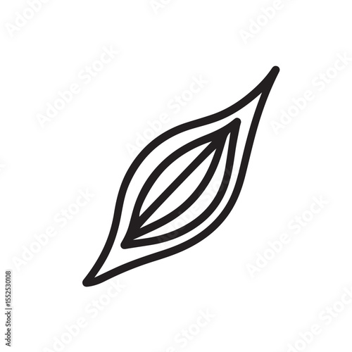 Abstract Minimalist Leaf Icon – Organic Nature Symbol in Line Art Style