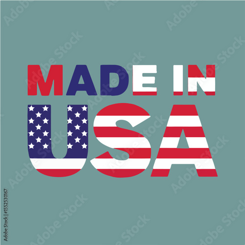 Bold Patriotic Made in USA Graphic T-Shirt.eps