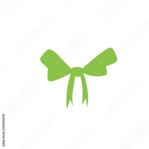 green ribbon bow vector
