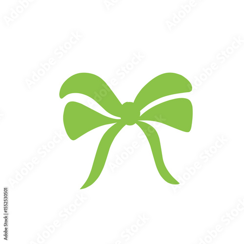 green ribbon bow vector