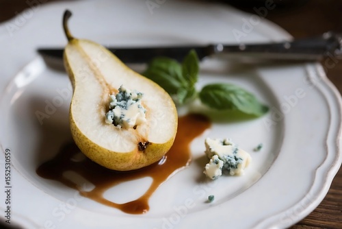 Elegant blue cheese stuffed pears