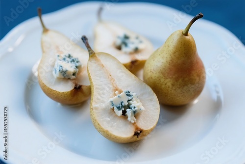 Elegant blue cheese stuffed pears