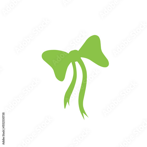 green ribbon bow vector