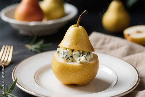 Elegant blue cheese stuffed pears