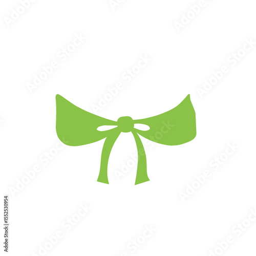 green ribbon bow vector
