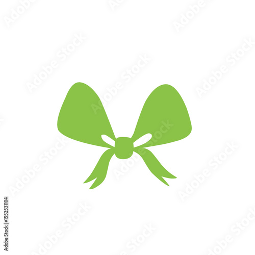green ribbon bow vector
