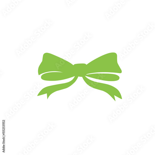 green ribbon bow vector
