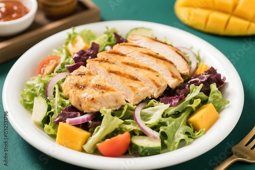 Grilled chicken mango salad