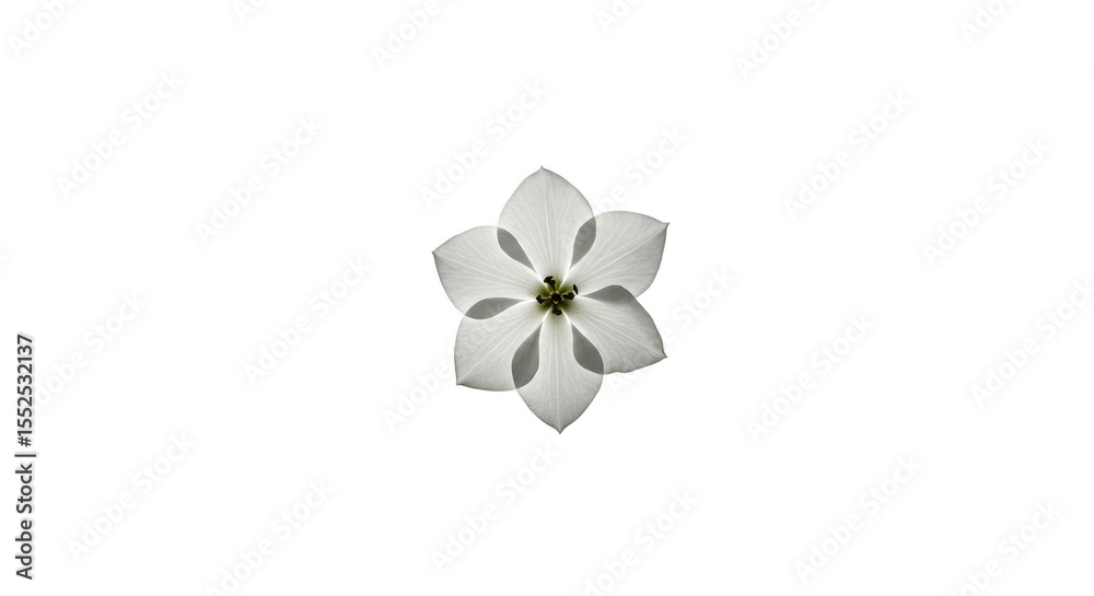 Naklejka premium Isolated White Flower Blossom on Transparent Background Delicate Bloom