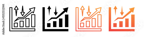 Volatility Multi Style Icon Set Vector 