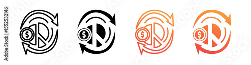 Shares Multi Style Icon Set Vector 