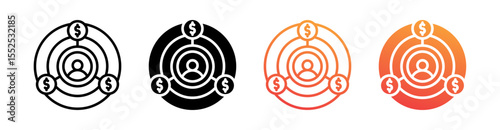Portfolio Diversification Multi Style Icon Set Vector 