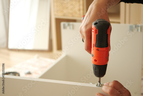 Wallpaper Mural DIY furniture assembly using a cordless drill at home Torontodigital.ca