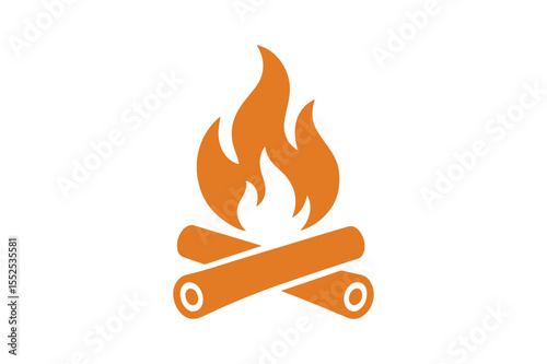 bonfire icon silhouette vector art illustration on white background