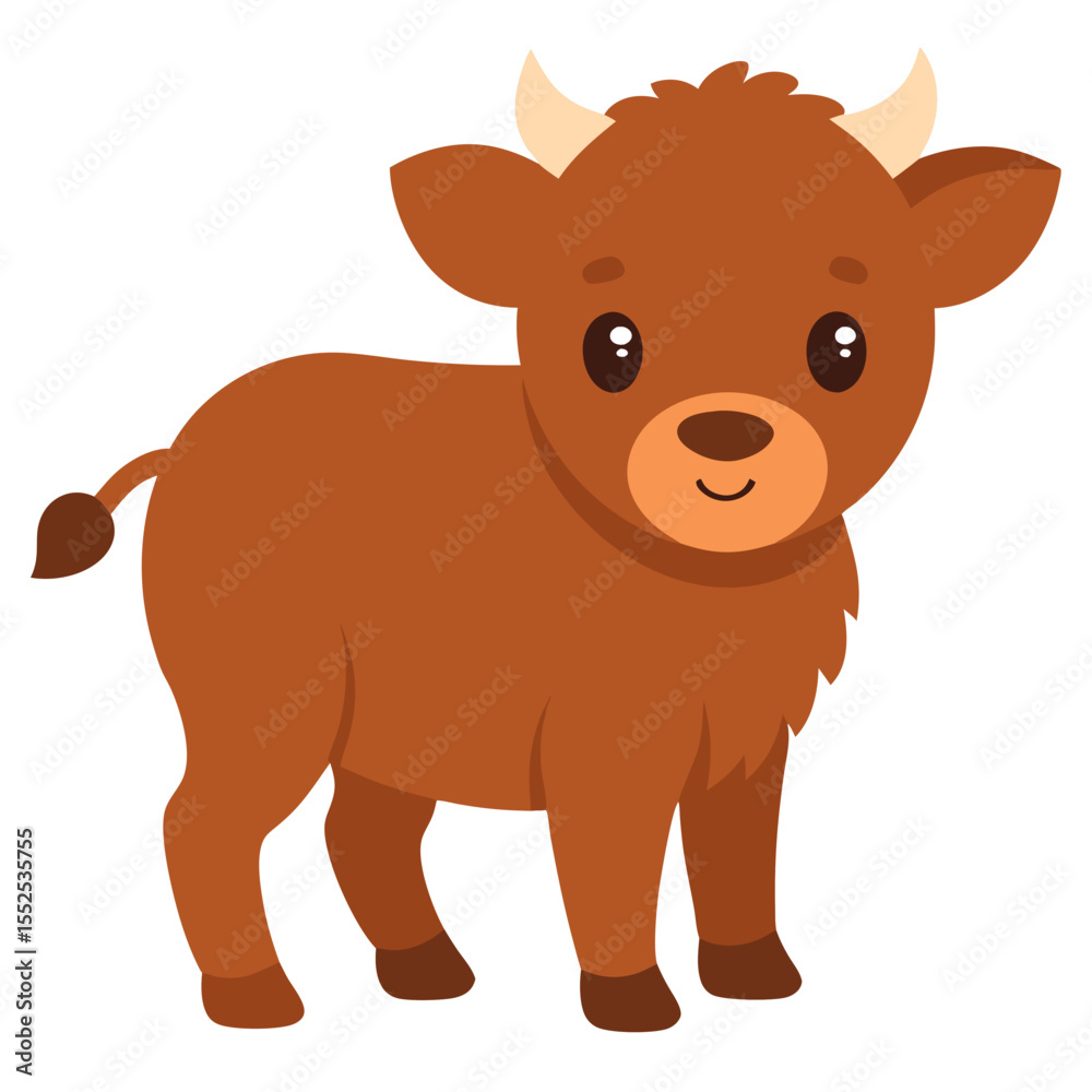 Obraz premium Buffalo on white background